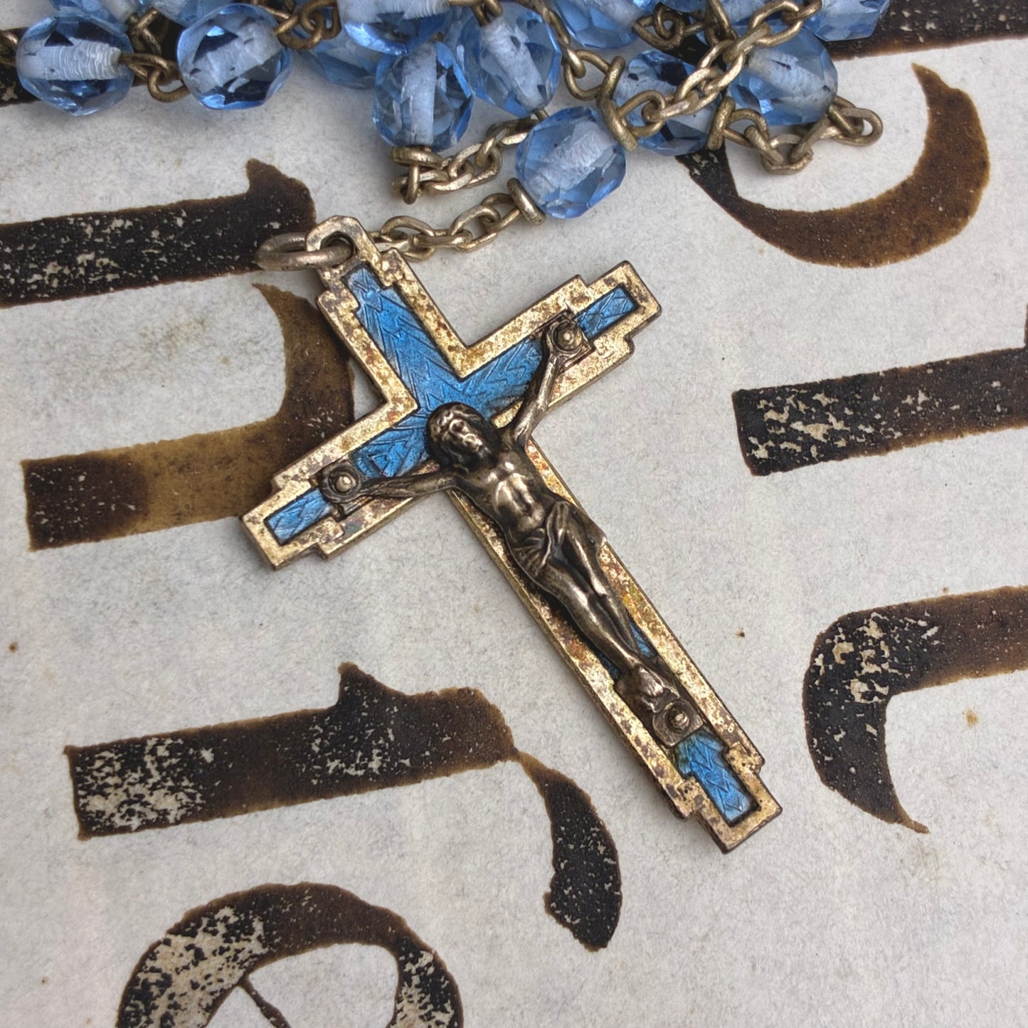 Rosary Art Deco Blue