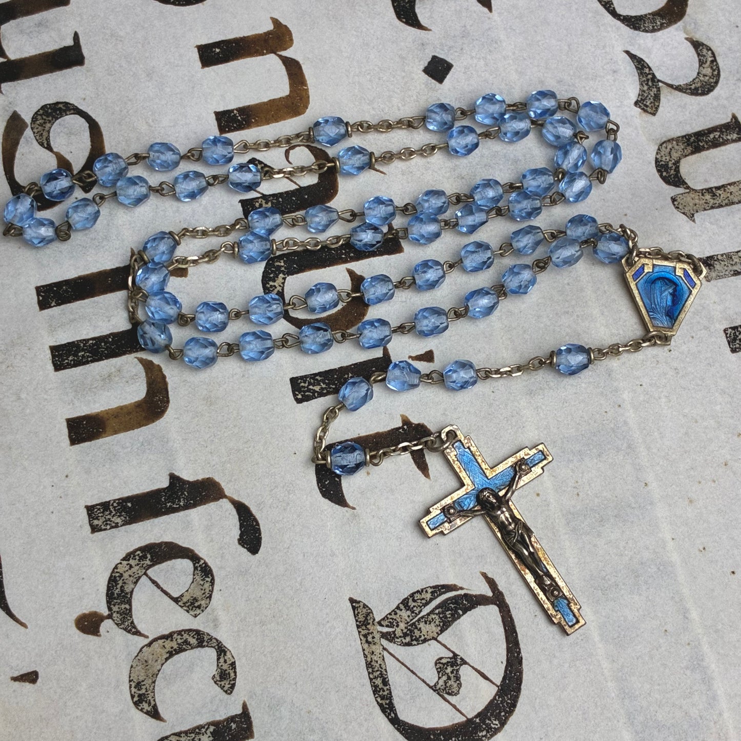 Rosary Art Deco Blue