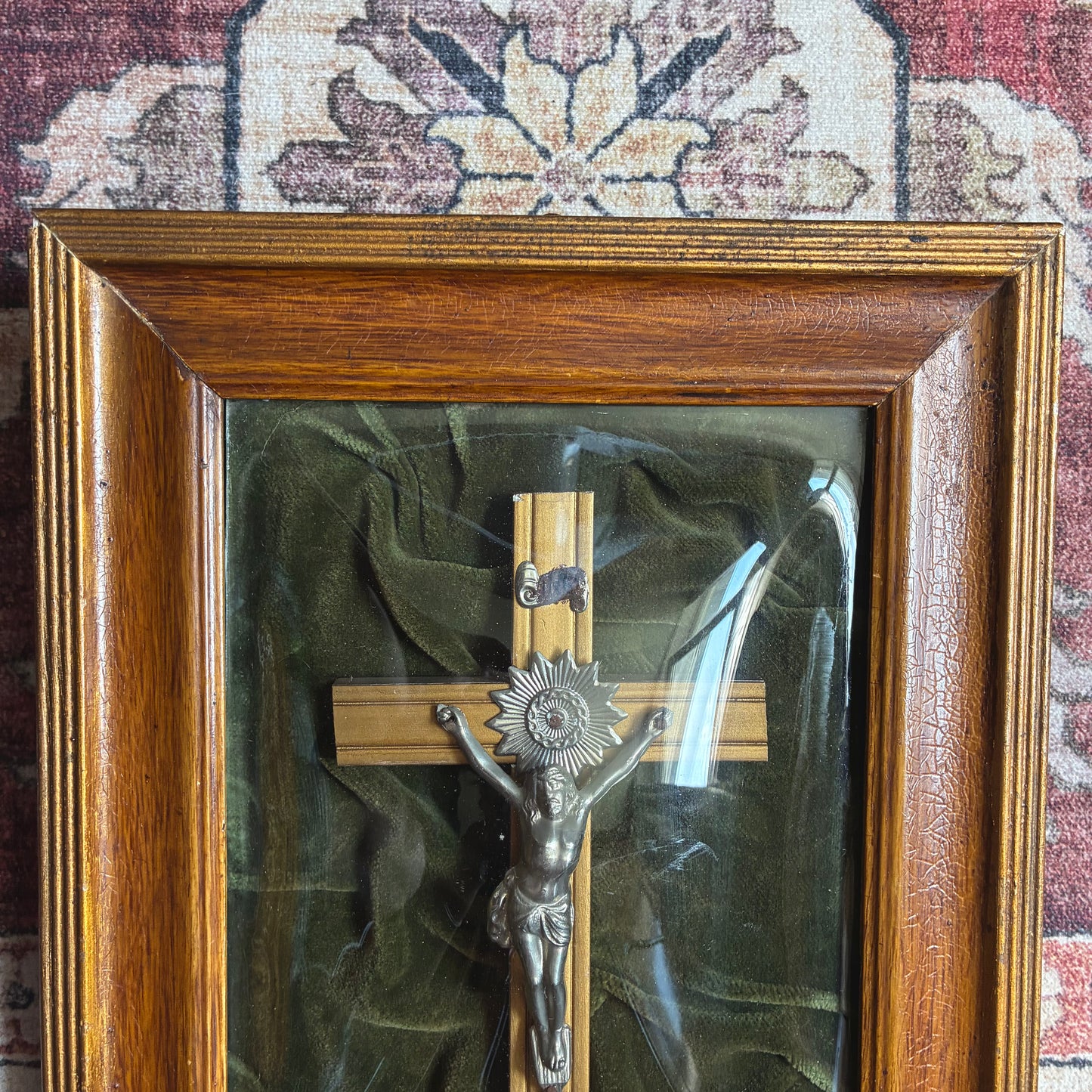 Framed Crucifix Dark Green