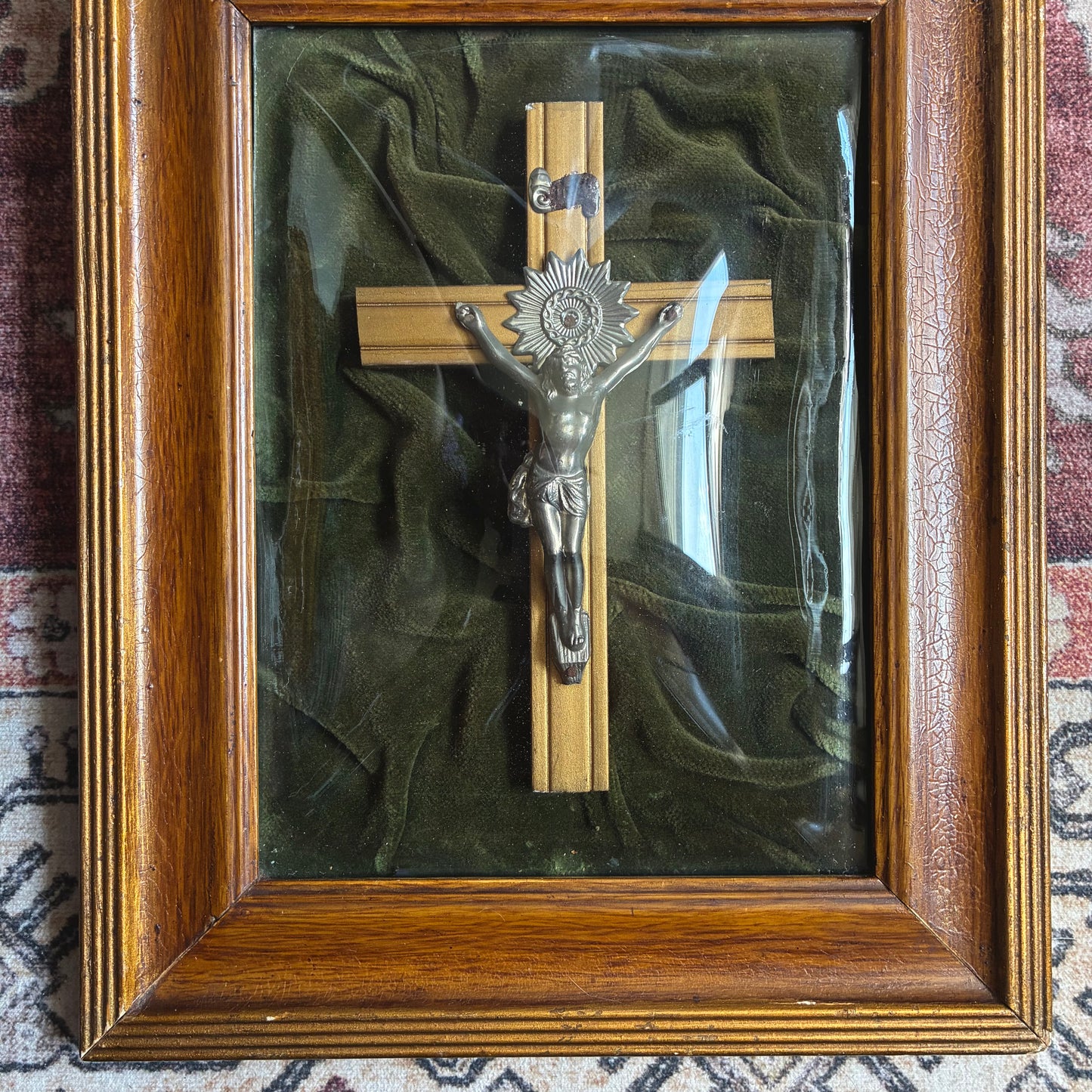 Framed Crucifix Dark Green