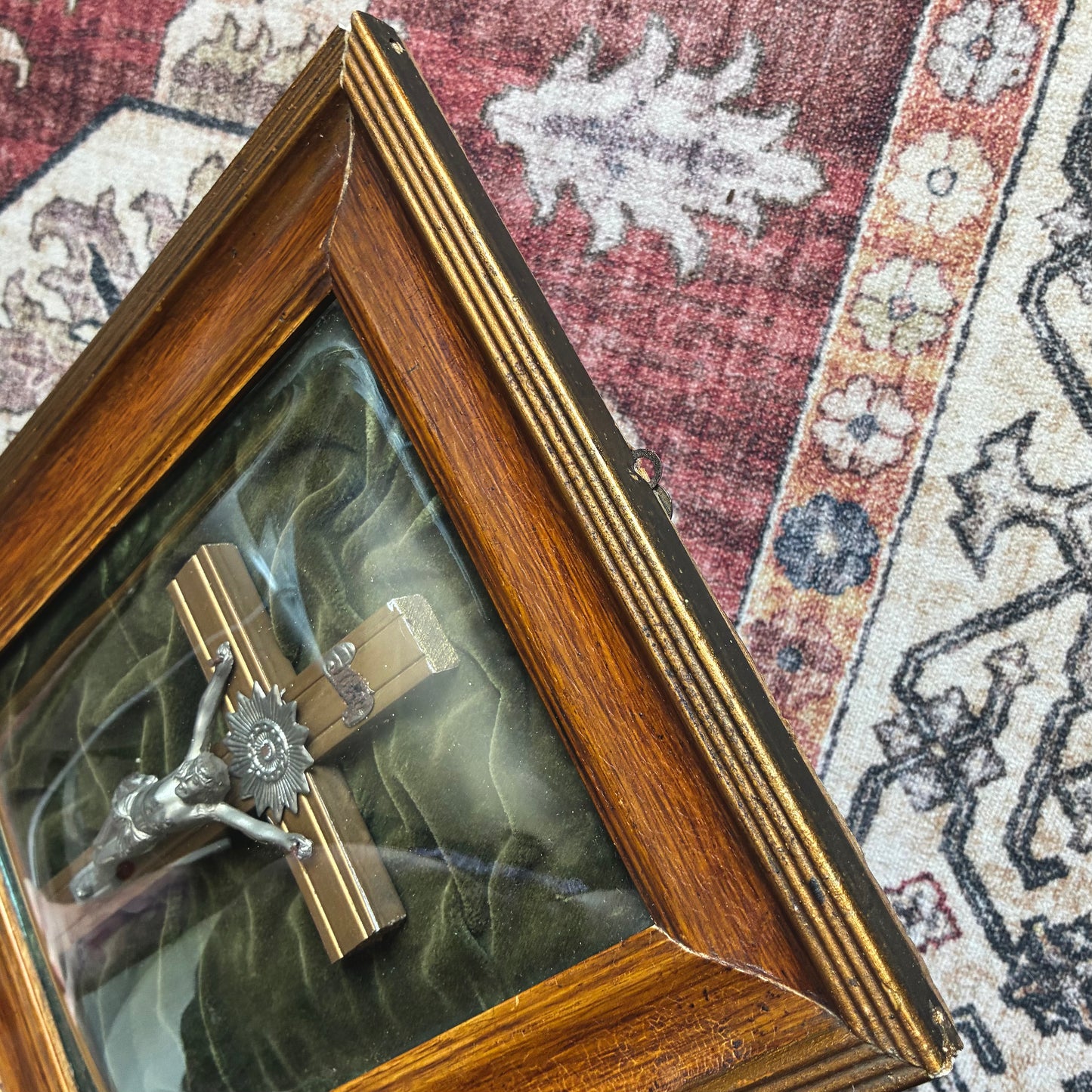 Framed Crucifix Dark Green