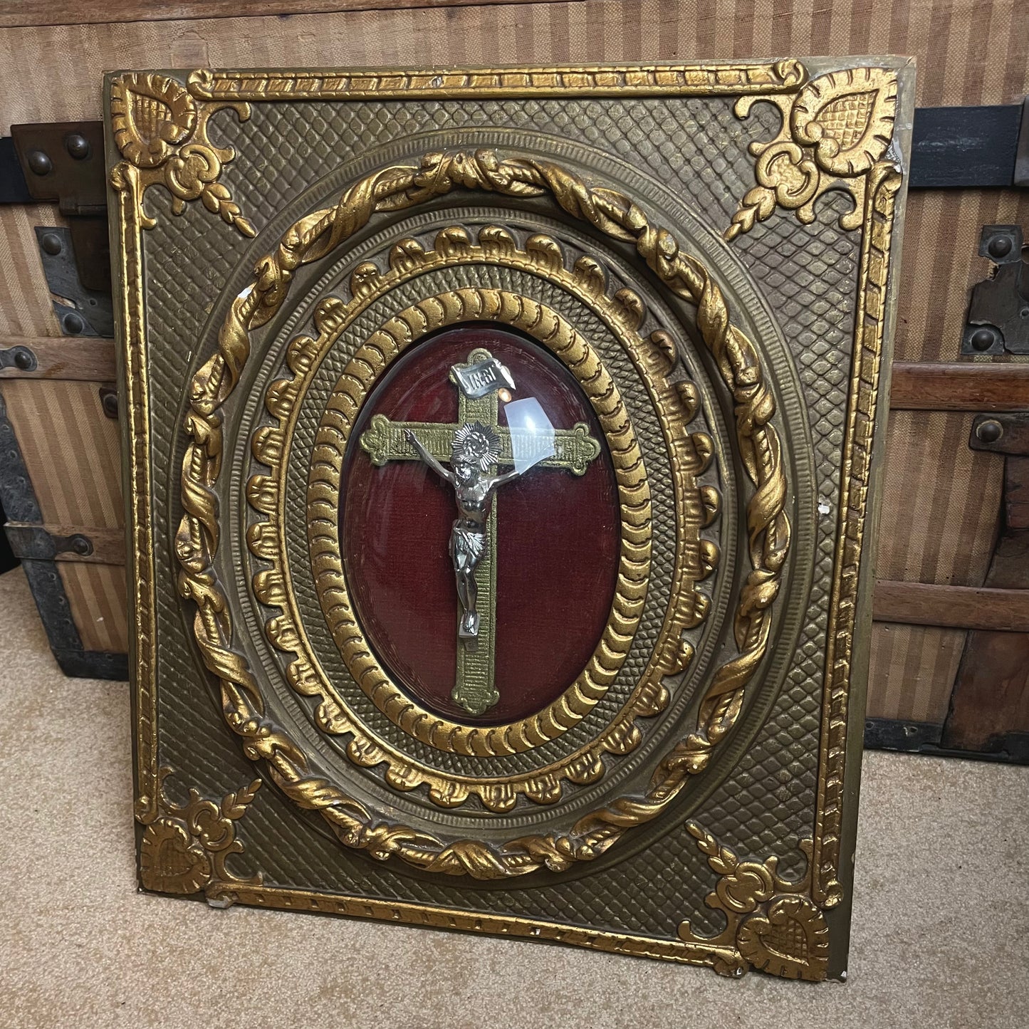 Neo-Baroque Framed Crucifix