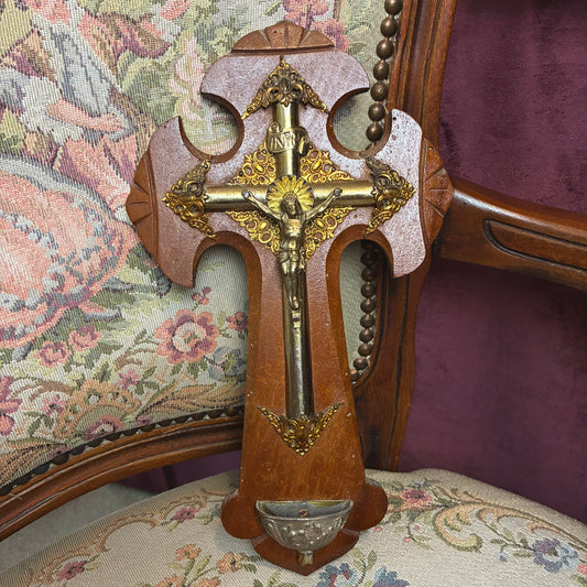 Golden Holy Water Font Wood
