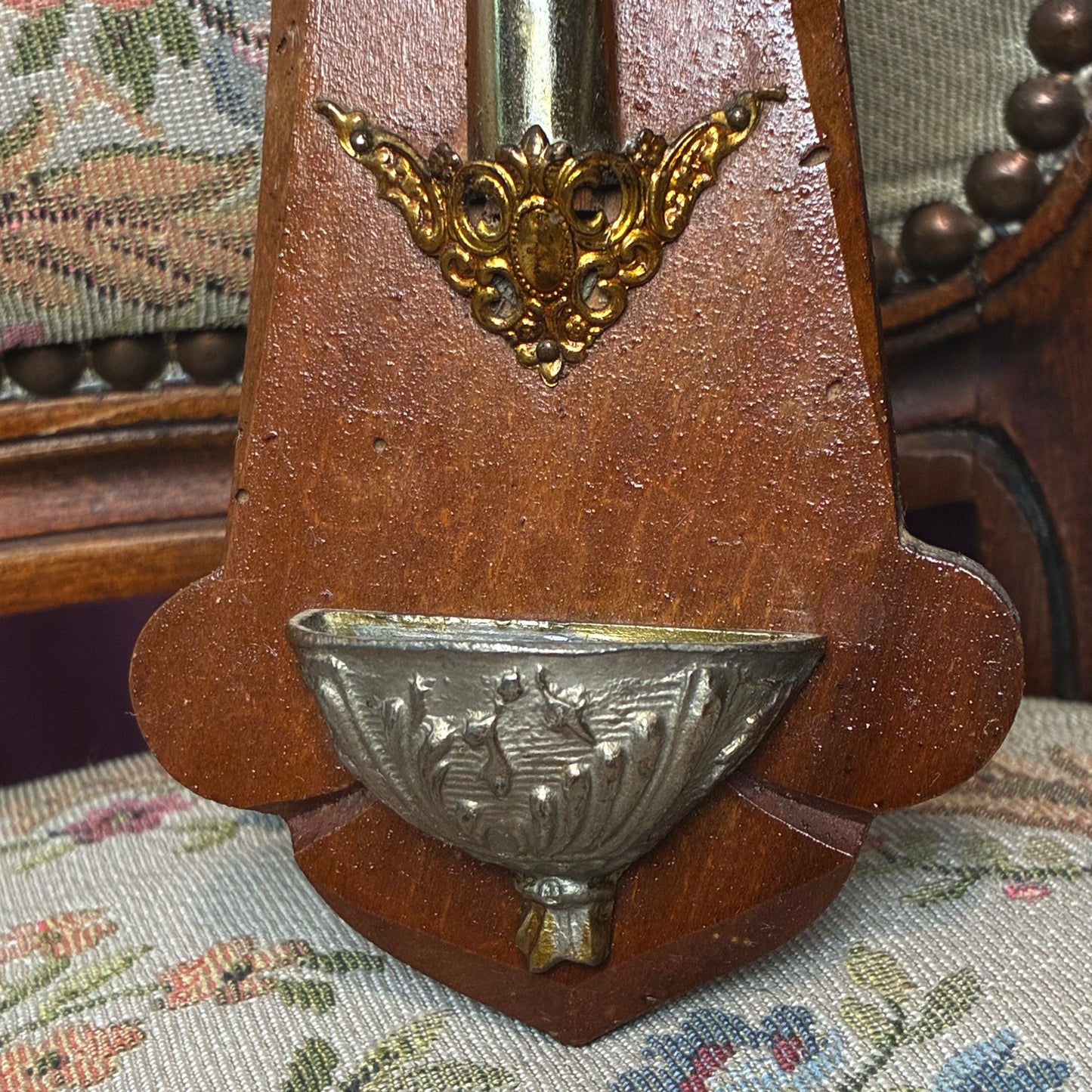 Golden Holy Water Font Wood