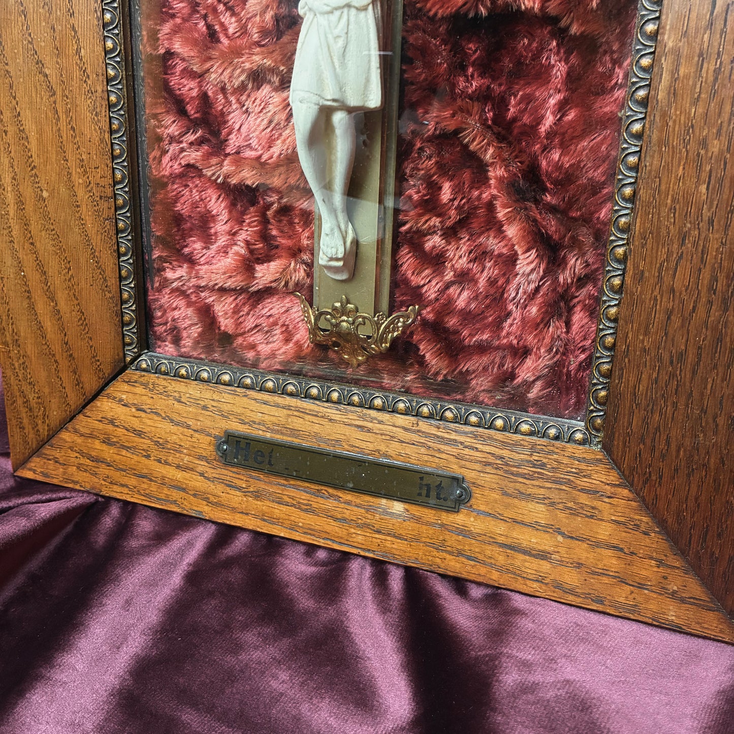 Framed Convex Glass Crucifix