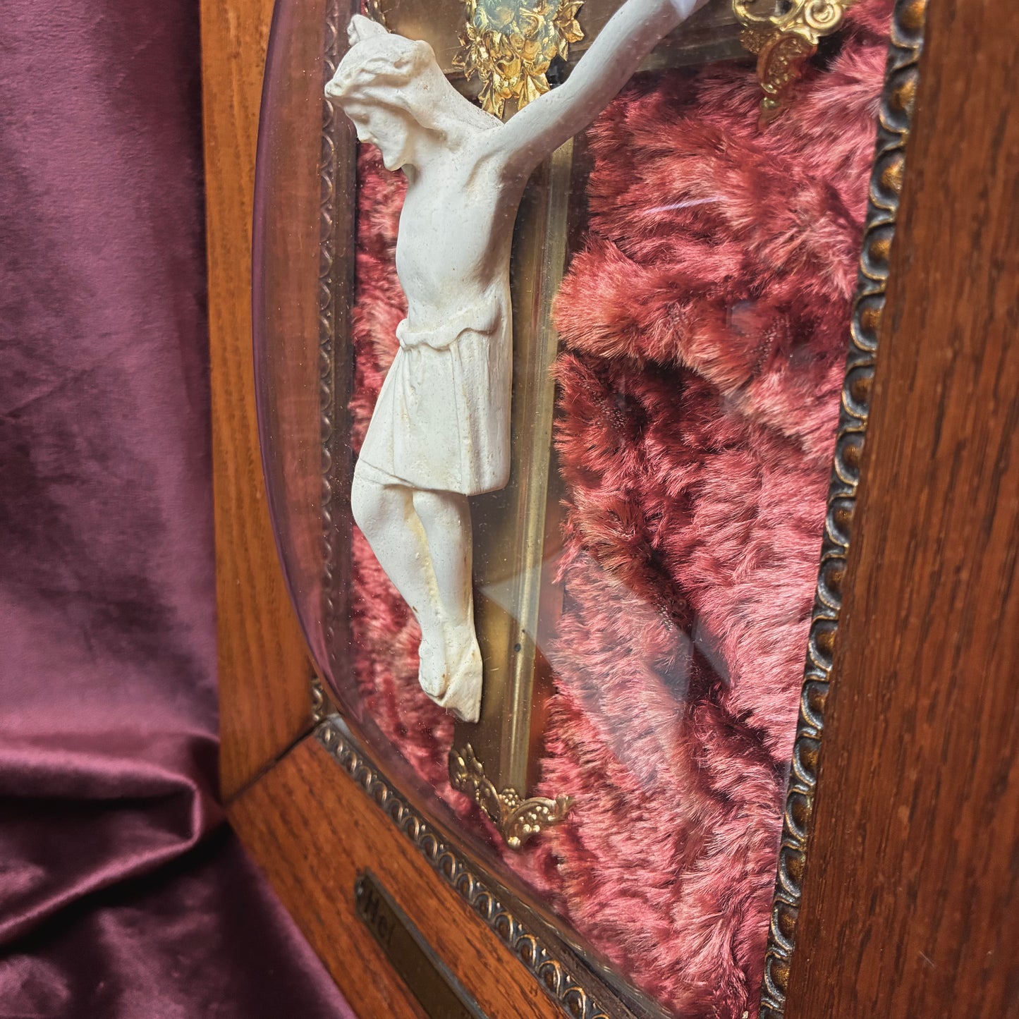 Framed Convex Glass Crucifix