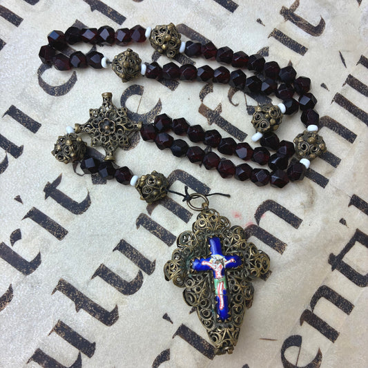 Garnet Stone Bavarian Rosary