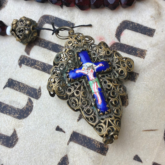 Garnet Stone Bavarian Rosary