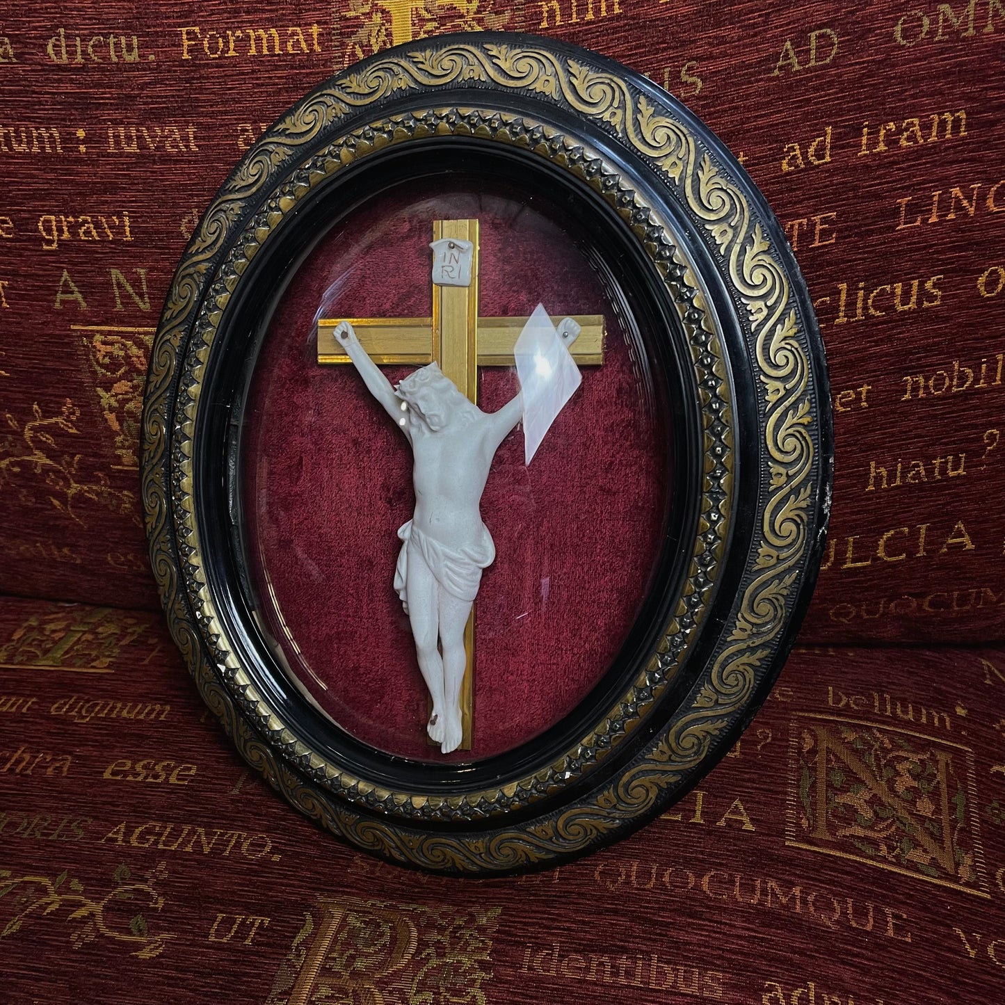 Framed Convex Glass Crucifix