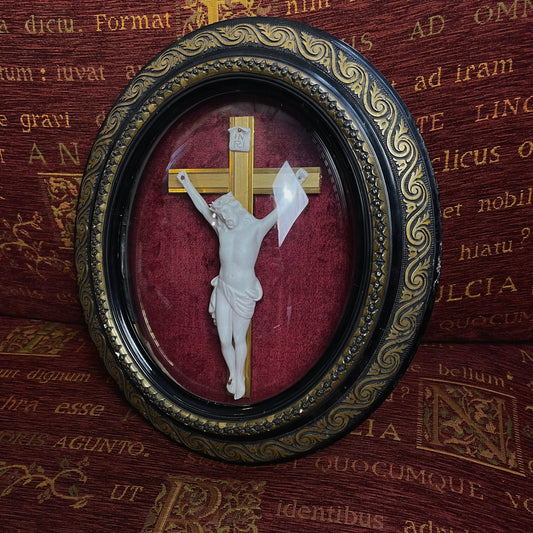 Framed Convex Glass Crucifix