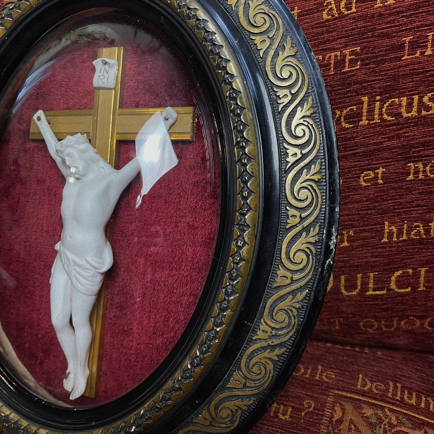 Framed Convex Glass Crucifix