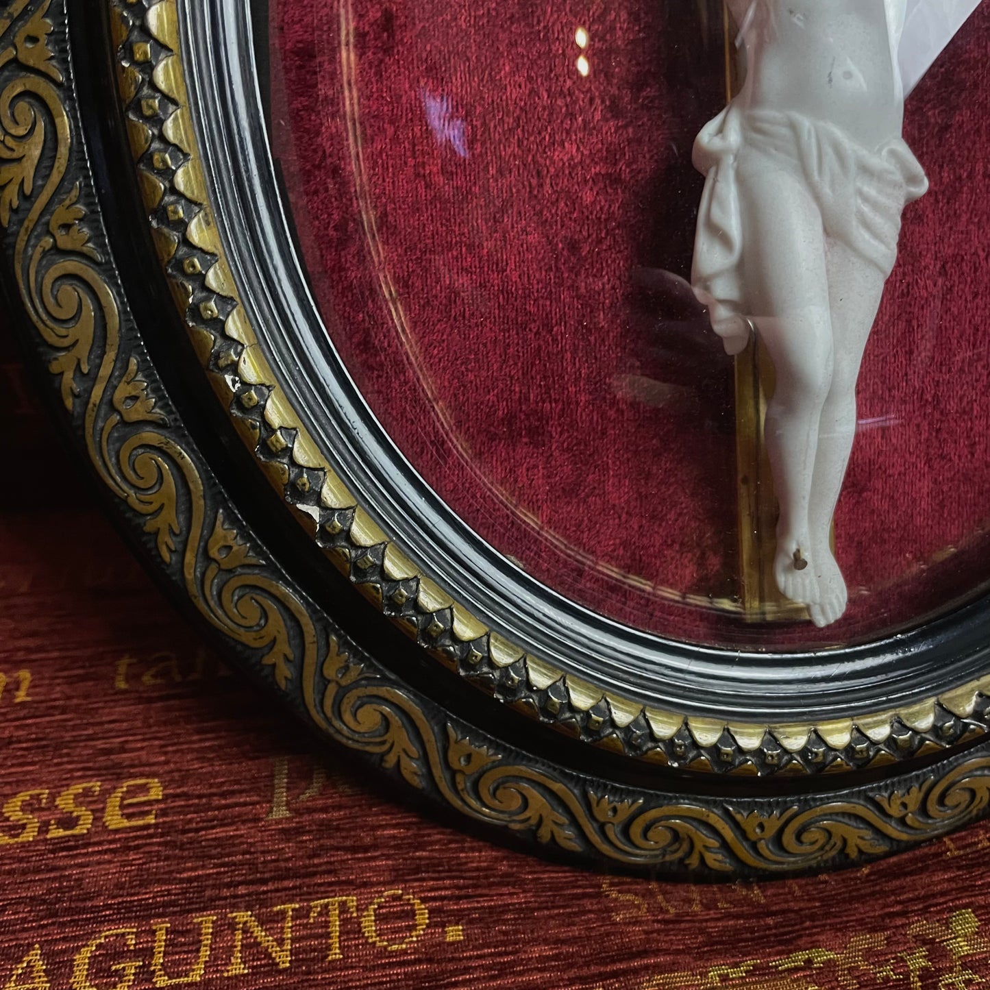 Framed Convex Glass Crucifix