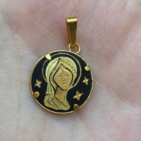 Toledo Damascene Pendant Virgin Mary