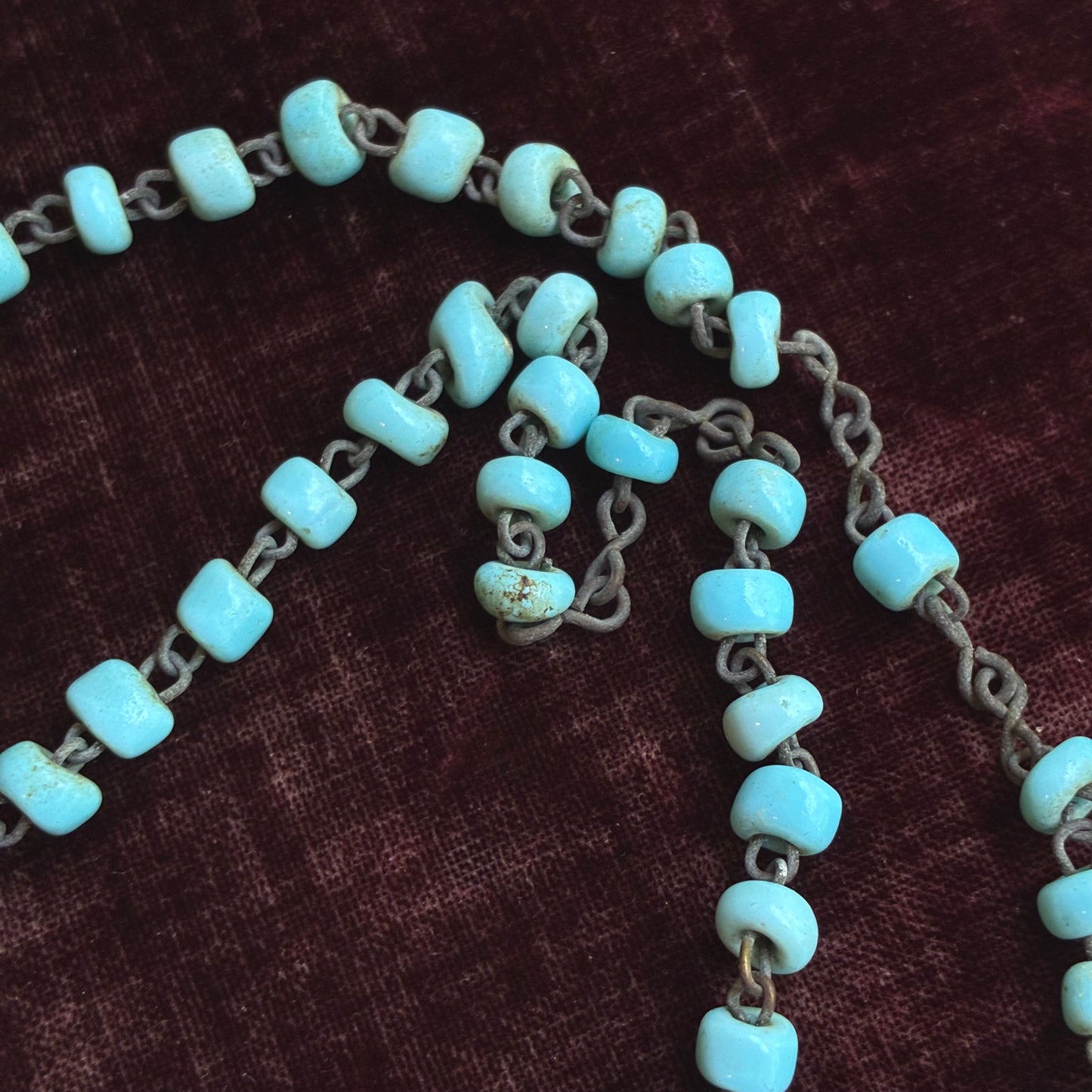 Light Blue Glass Italian Rosary