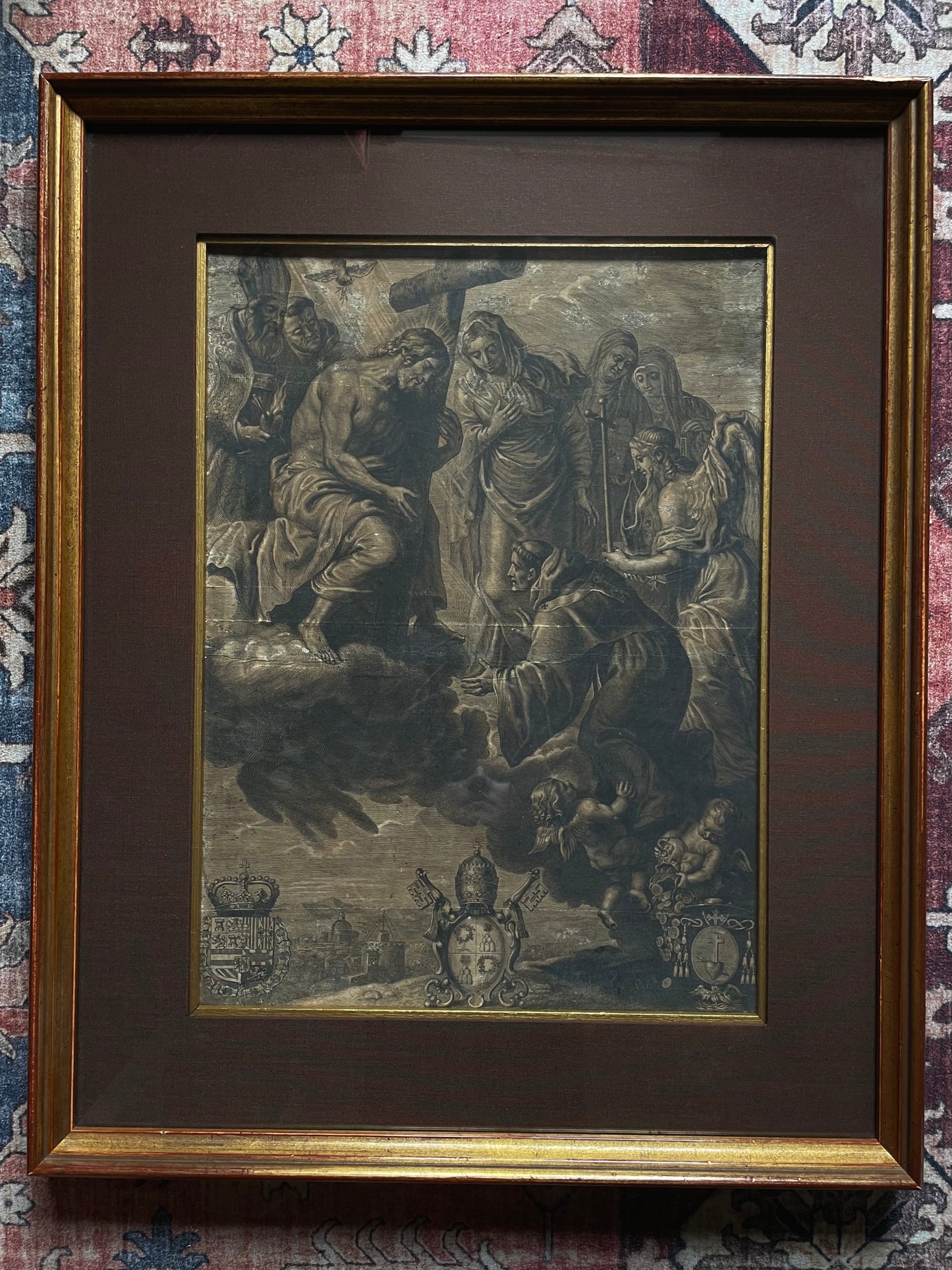 17th-century Devotional Engraving Pope Alexander VII