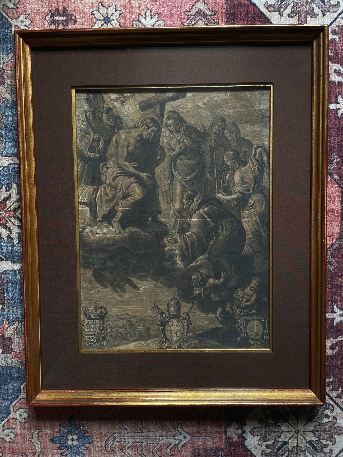 17th-century Devotional Engraving Pope Alexander VII