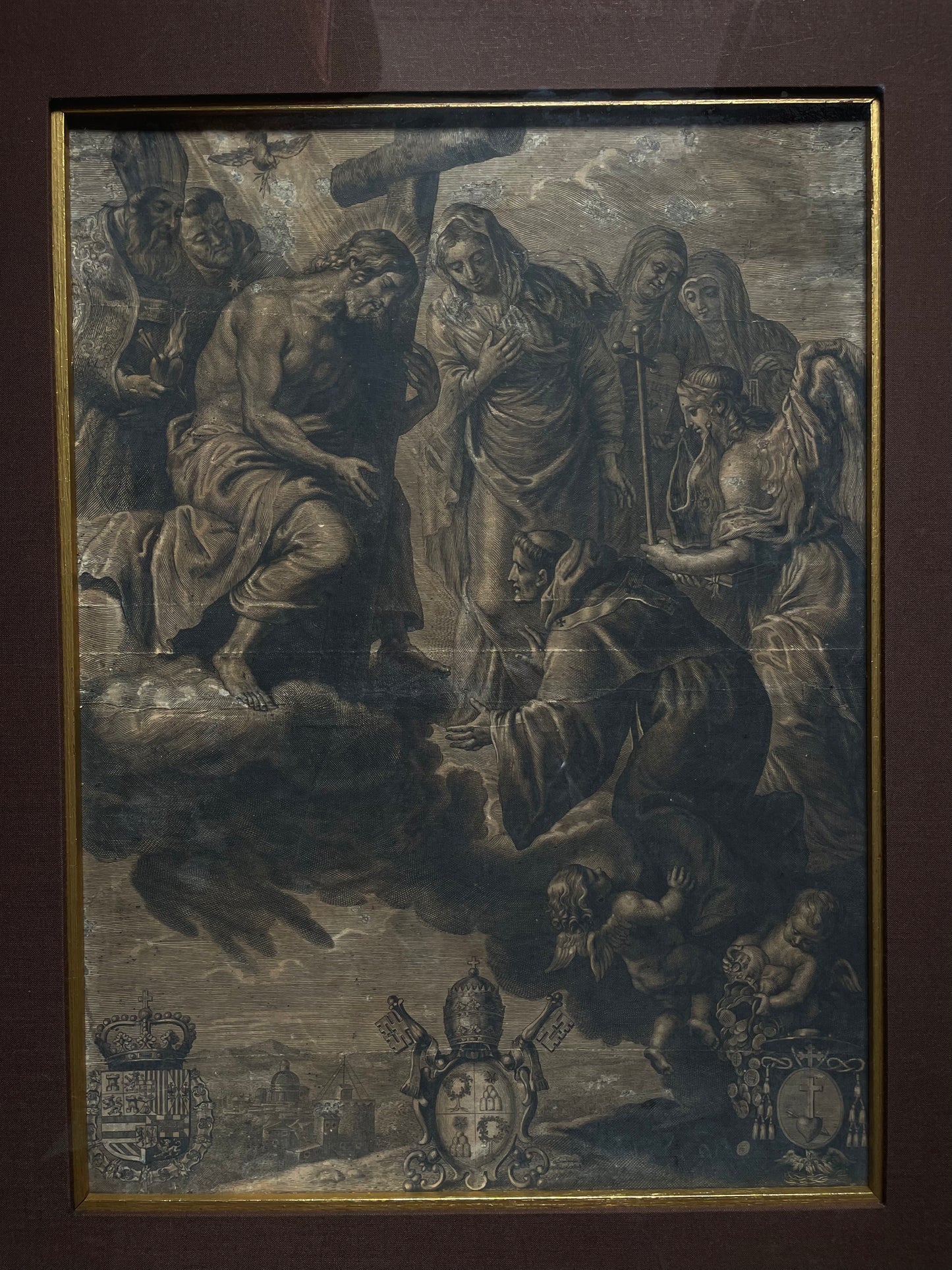 17th-century Devotional Engraving Pope Alexander VII