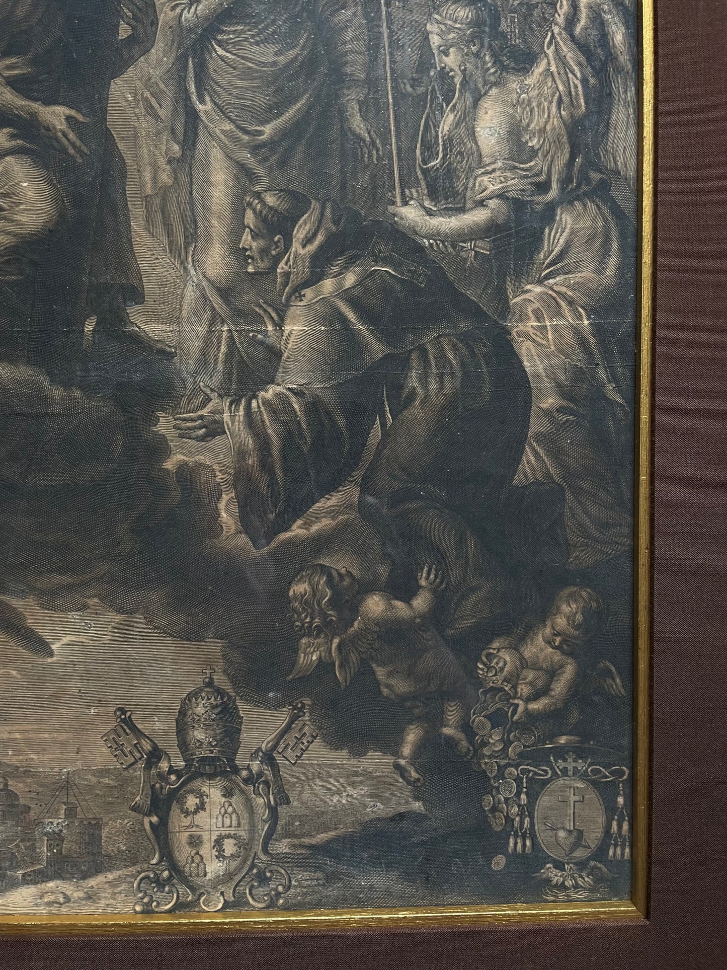 17th-century Devotional Engraving Pope Alexander VII