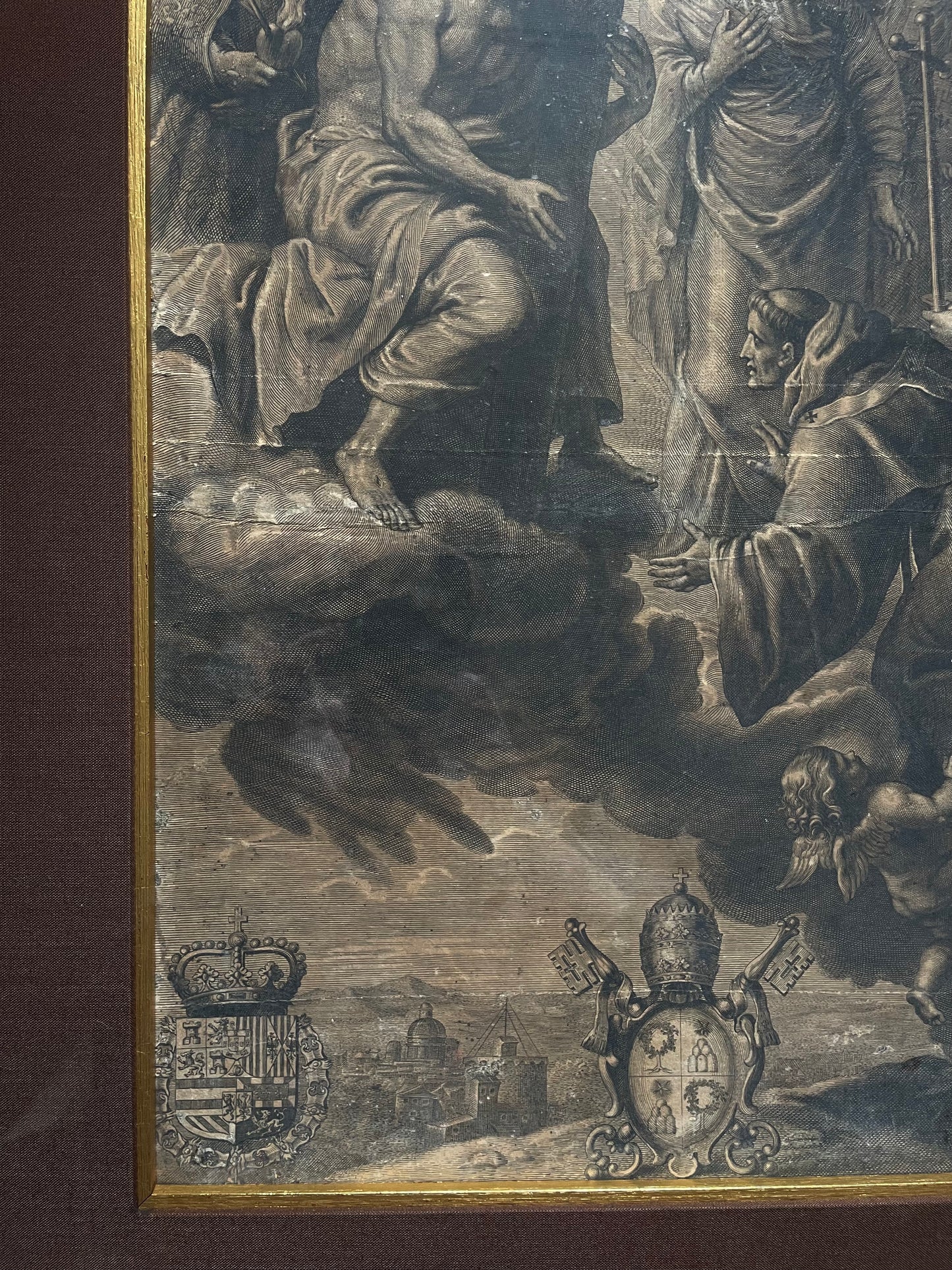 17th-century Devotional Engraving Pope Alexander VII