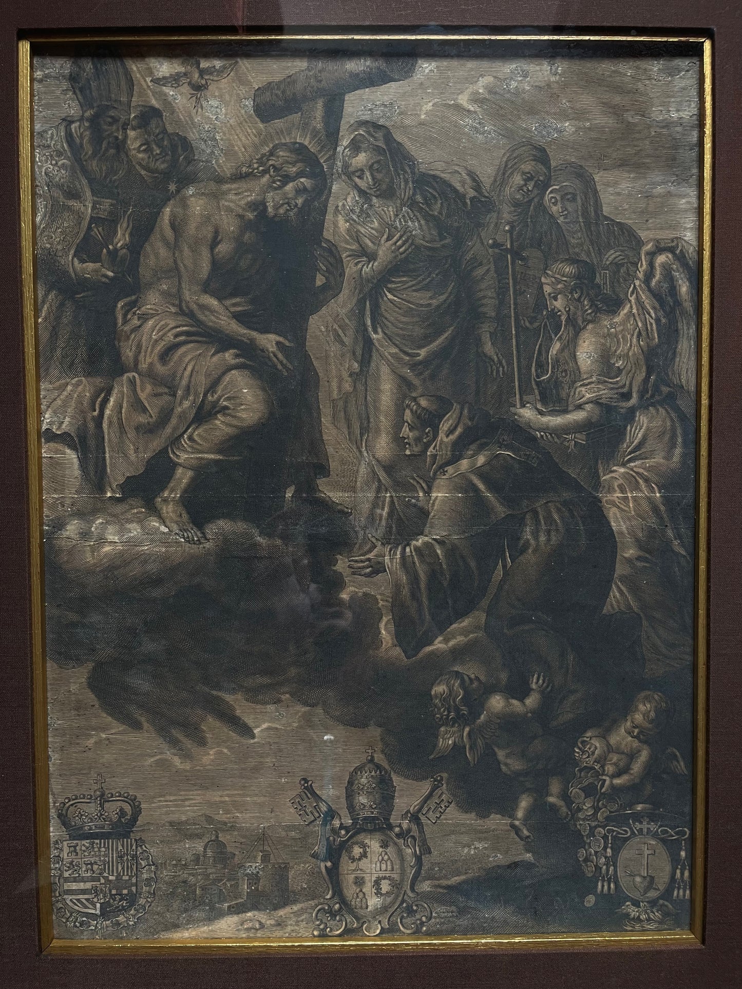 17th-century Devotional Engraving Pope Alexander VII