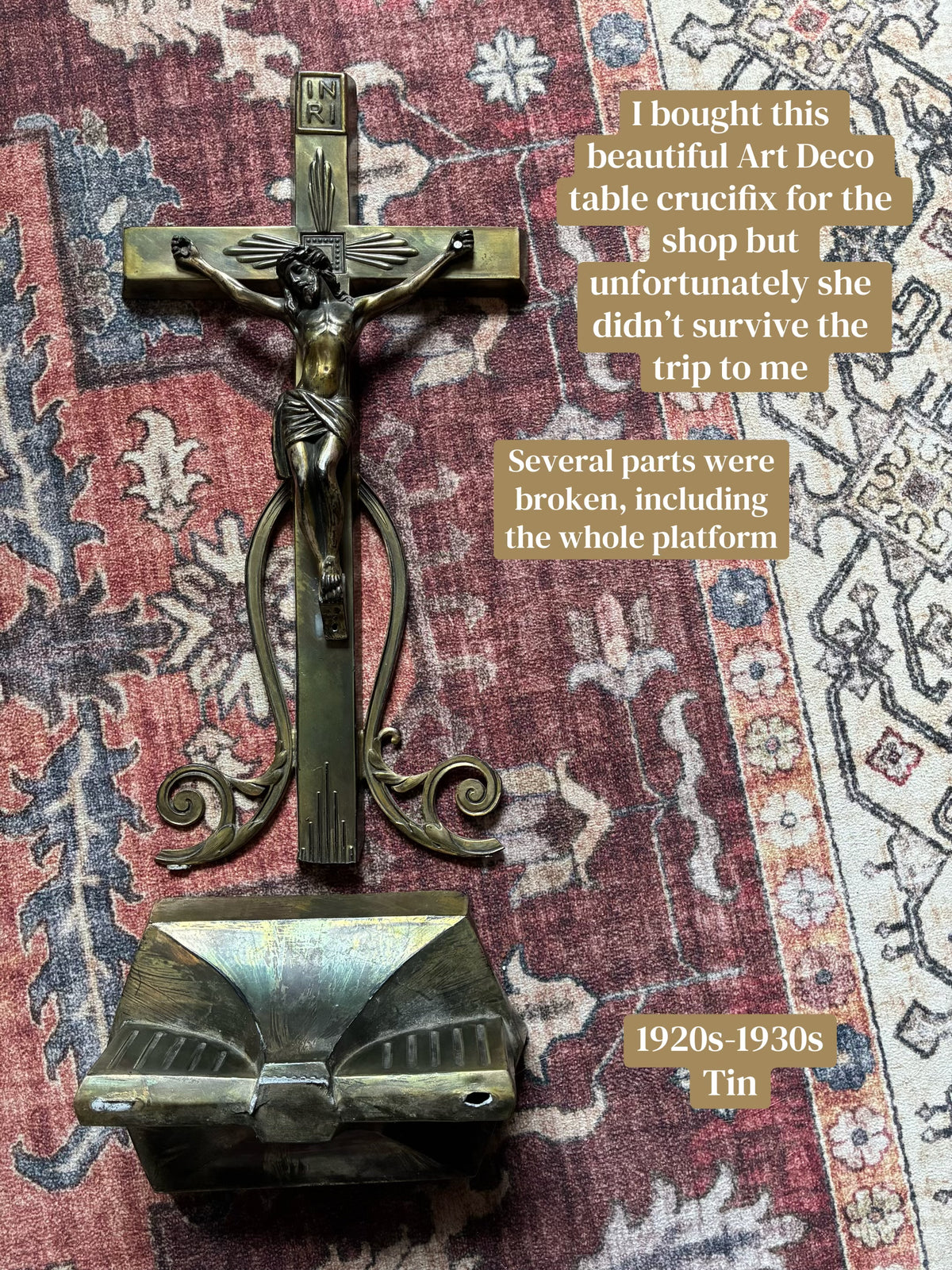 Altered Art Deco Wall Crucifix