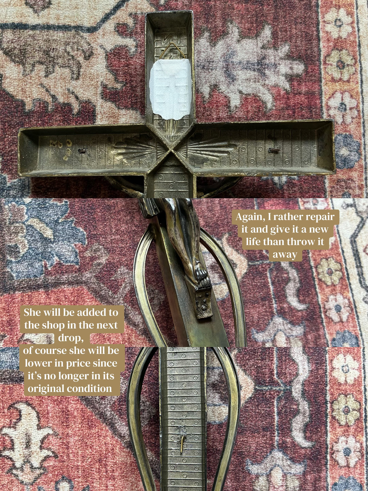 Altered Art Deco Wall Crucifix
